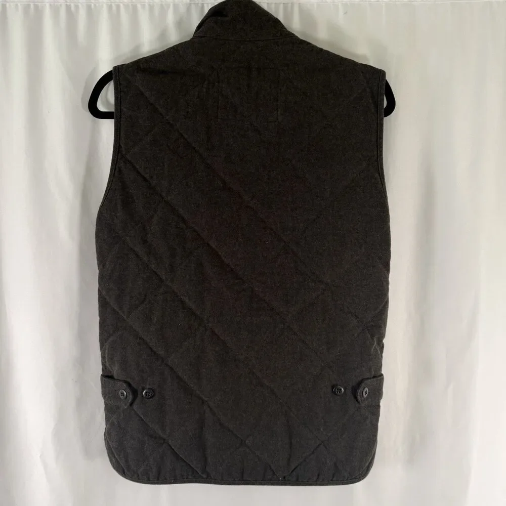 J. Crew Sussex Vest Men's XS Dark Grey Quilted Full Zip 100% Cotton Pockets